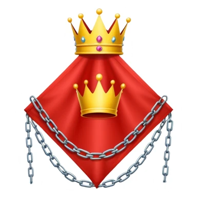 red flag with a crown over  with a yellow square chains inside sticker