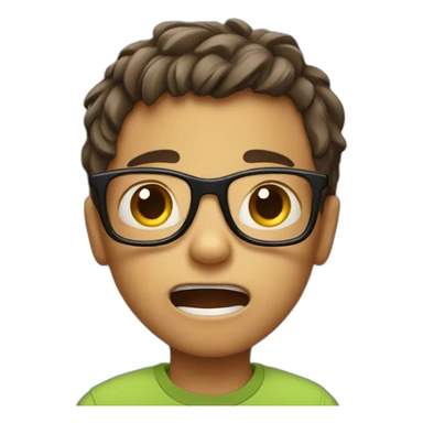 Scared little boy wearing glasses  sticker