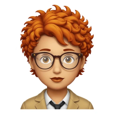 A phoenix with short curly hair and glasses sticker