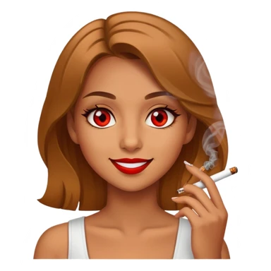 Girl smoking red eyes smile sticker