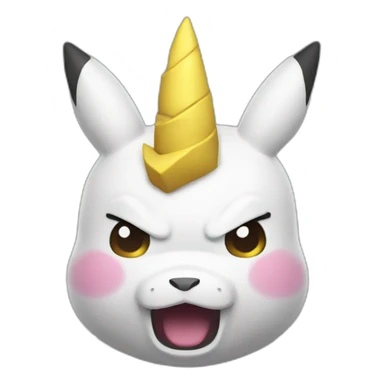 Angry unicorn Pikachu sticker