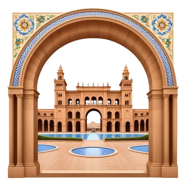 Plaza de España Landmark Emoji – Featuring its semicircular palace, grand arches, and decorative tilework. sticker