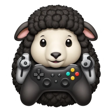black sheep holding a controller sticker