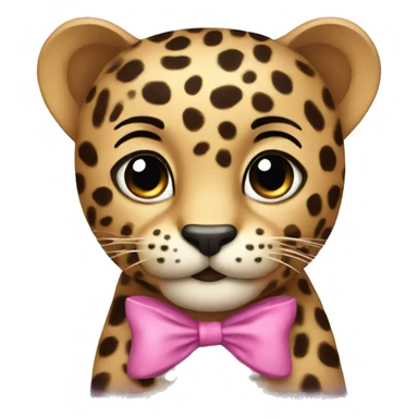 a cute leopard with a bow sticker