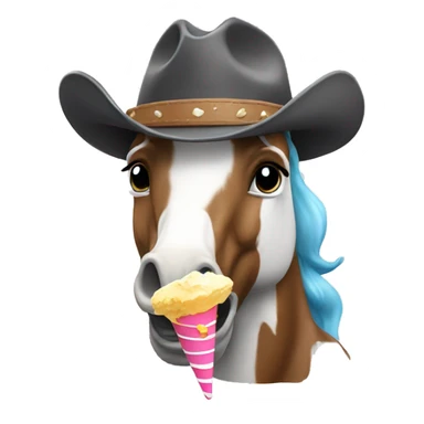 cowboy unicorn eating icecream  sticker