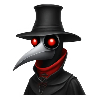 Black and red plague doctor sticker