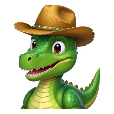 Dinosaur with cowboy hat sticker