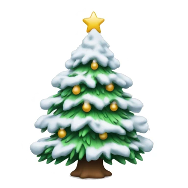 Snow covered Christmas tree sticker