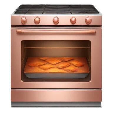 Realistic side view of rose gold oven. sticker
