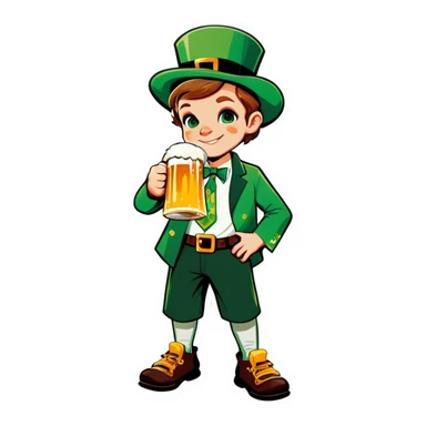 Kid named vic drinking beer in saint patty’s day attire  sticker