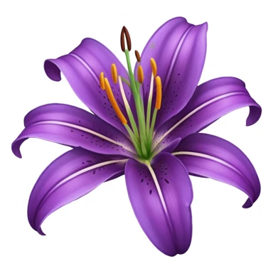 purple lily flower sticker