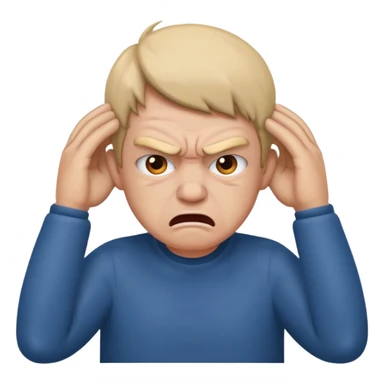 Angry person covering their ears sticker