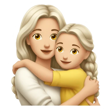 slavic mom and daughter hugging sticker