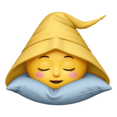 sleeping emoji with a pointed hat sticker
