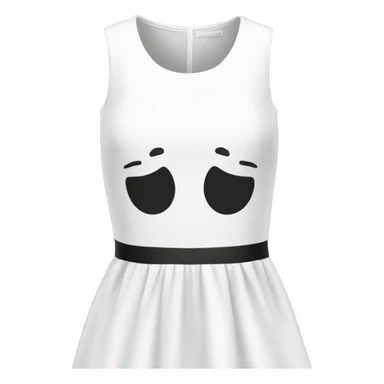 White high low dress with black words on the bottom of the dress  sticker