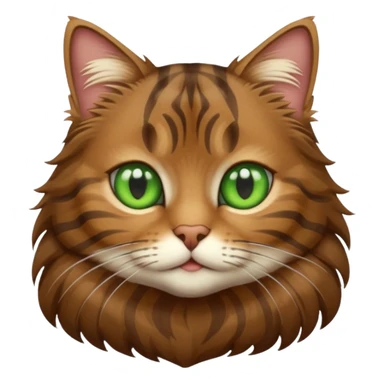 A brown long haired tabby cat sticker