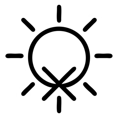 sun with a negative cross over it, clear and simple sticker