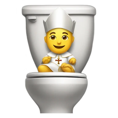 pope on toilet sticker