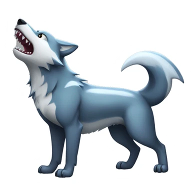 Shiny Wolf with a shark tail Full Body sticker