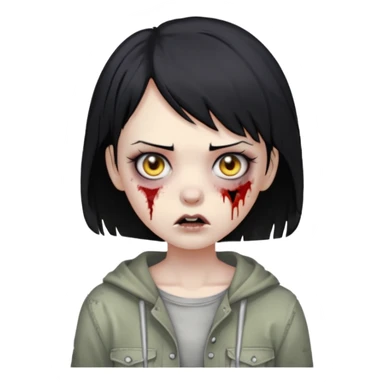 Zombie girl with very short hair sticker