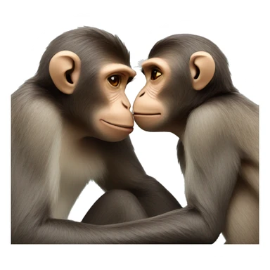 Two monkeys kissing sticker