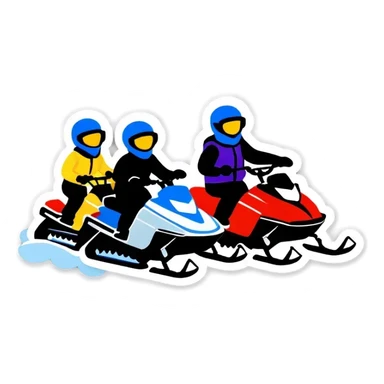 A group that drives Schneemobil in the winter sticker