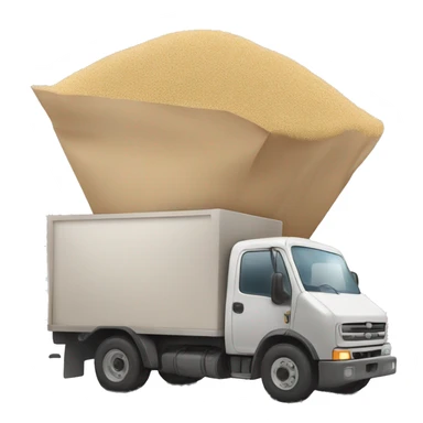 delivery truck bringing sand sticker