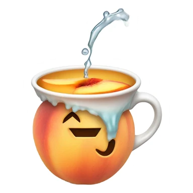 peach in hot tea sticker