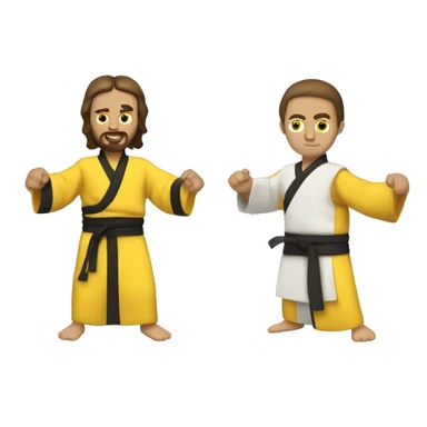 Jesus yellow belt kung fu sticker