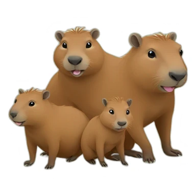 capybara happy family sticker
