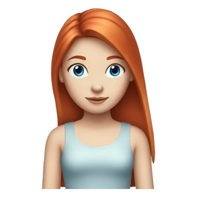  girl with straight red hair and blue eyes, fair skin sticker