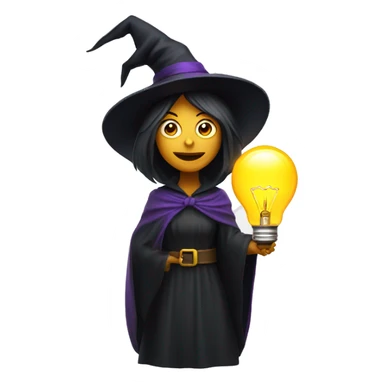 witch with a lightbulb  sticker
