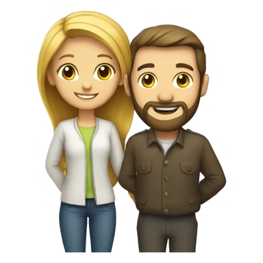 smiling girl with bearded man sticker