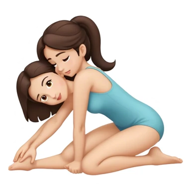 brunette intimate sfw cute pose bending arched curved IN back on hands and knees sticker