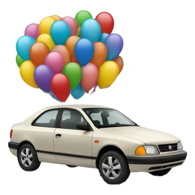 a car ad some baloon sticker