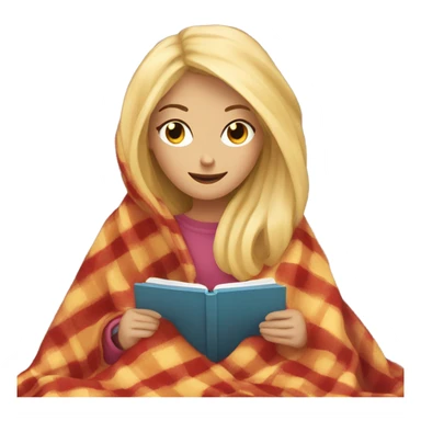 Blonde girl reading kindle under a blanket sticker