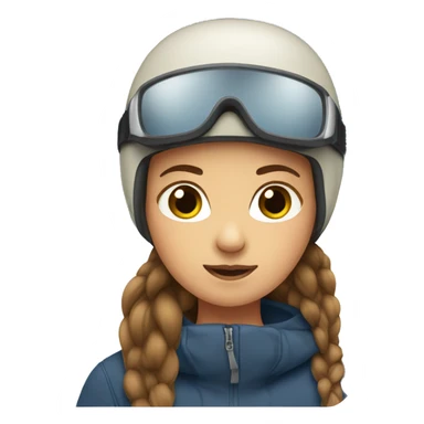 girl with brown straight hair snowboarding  sticker