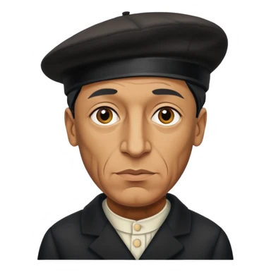 Pablo Picasso wear black berret hat sticker