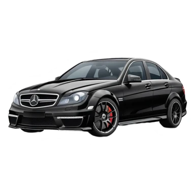 Mercedes w204 c63 three-quarter angle sticker