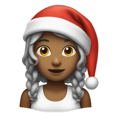 Girl in Santa hat sticker