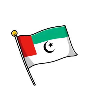 Iraqi Turkmen flag - a sky blue rectangular flag with a white crescent moon and star in the center. There is one straight white horizontal line across the top of the moon and another straight white horizontal line below the moon. sticker