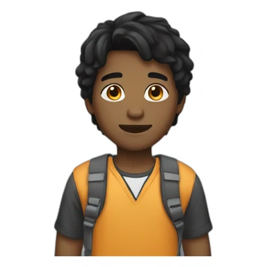 black hair boy with medium hair sticker