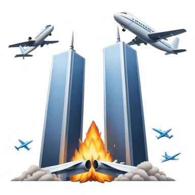 Twin towers with a plane  sticker