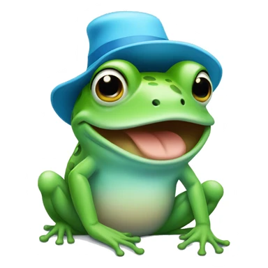 frog with light blue hat sticker