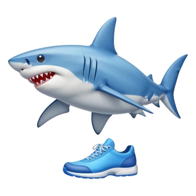 Shark with legs wearing blue shoes sticker