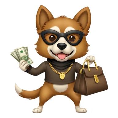 dog robbing a bank sticker