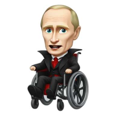 vladimir putin dressed as dracula wheelchair halloween mood sticker