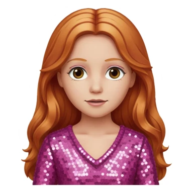 Carrie White from Carrie with long reddish blonde hair, pink sequin outfit  sticker