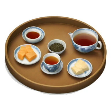 chinese tray with tea sticker