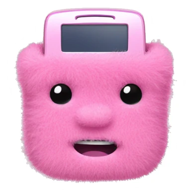 Pink fuzzy flip phone  sticker